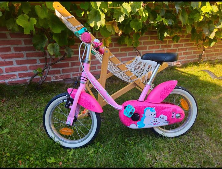 B'twin 500 14 inch Meisjesfiets, Fietsen en Brommers, Fietsen | Kinderfietsjes, Zo goed als nieuw, Minder dan 16 inch, Ophalen of Verzenden