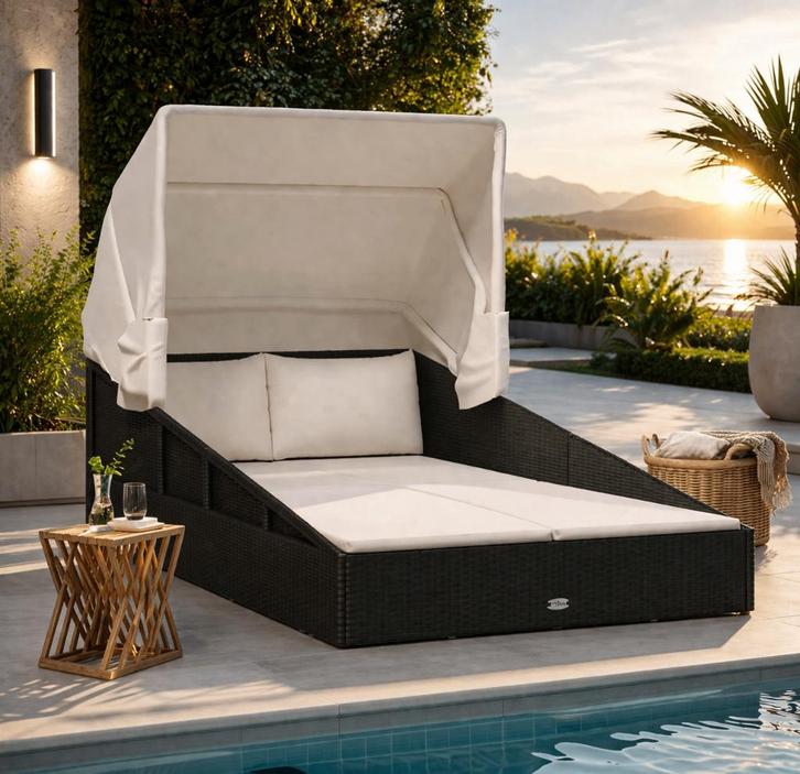 ⚠️ ALLEEN VANDAAG! Luxe Daybed Tuin – €200 KORTING OP=OP, Tuin en Terras, Tuinsets en Loungesets, Nieuw, Loungeset, Kunststof