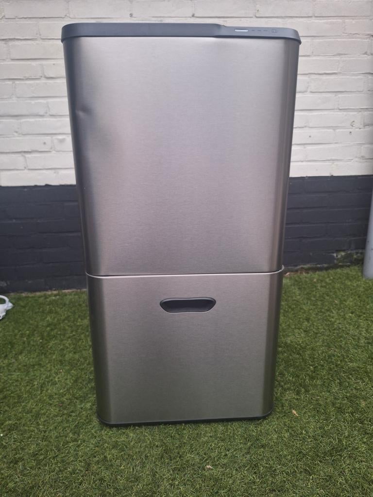 Umuzi Cleaning Prullenbak 63L - Sensor - Metal Grey, Nieuw, 40 liter of meer, Ophalen of Verzenden, Rvs