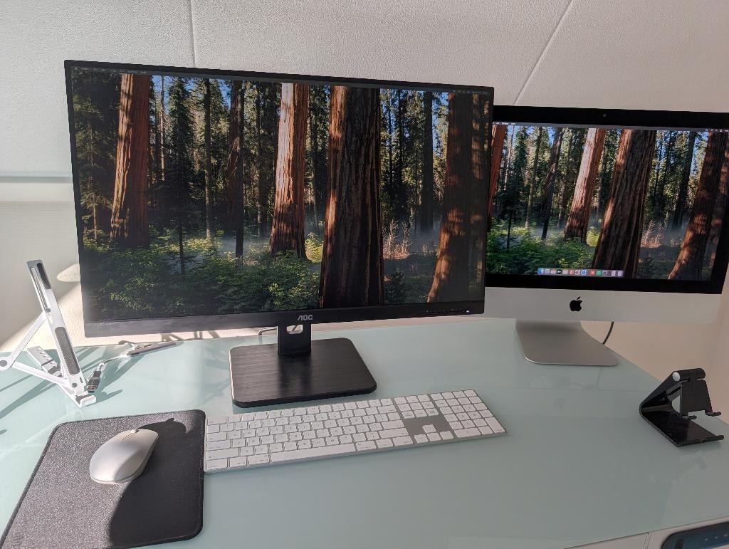 Apple iMac 21,5-inch 2019 + AOC U27P2 27-inch 4K IPS Monitor, Ophalen, IMac, Zo goed als nieuw, 2 TB