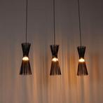 Z.G.A.N. hanglamp QAZQA Broom HL gold 3, Ophalen, Zo goed als nieuw, Metaal, Minder dan 50 cm