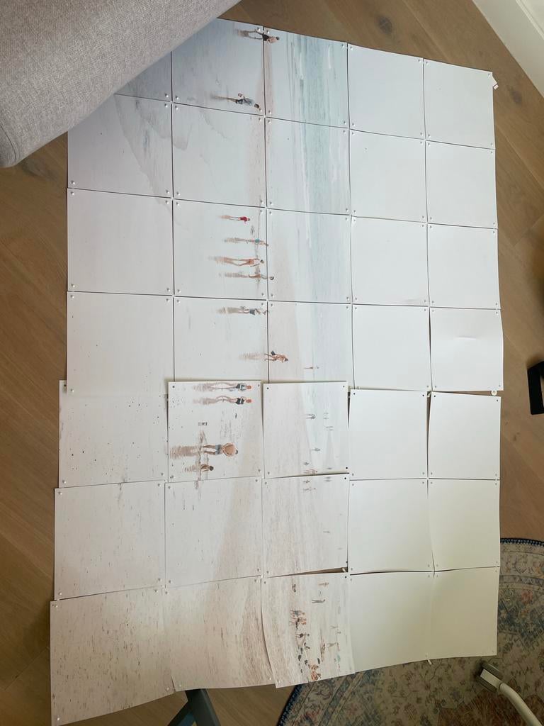 Ixi fotobehang strand met mensen, Huis en Inrichting, Stoffering | Behang, Ophalen, Minder dan 10 m², Wit