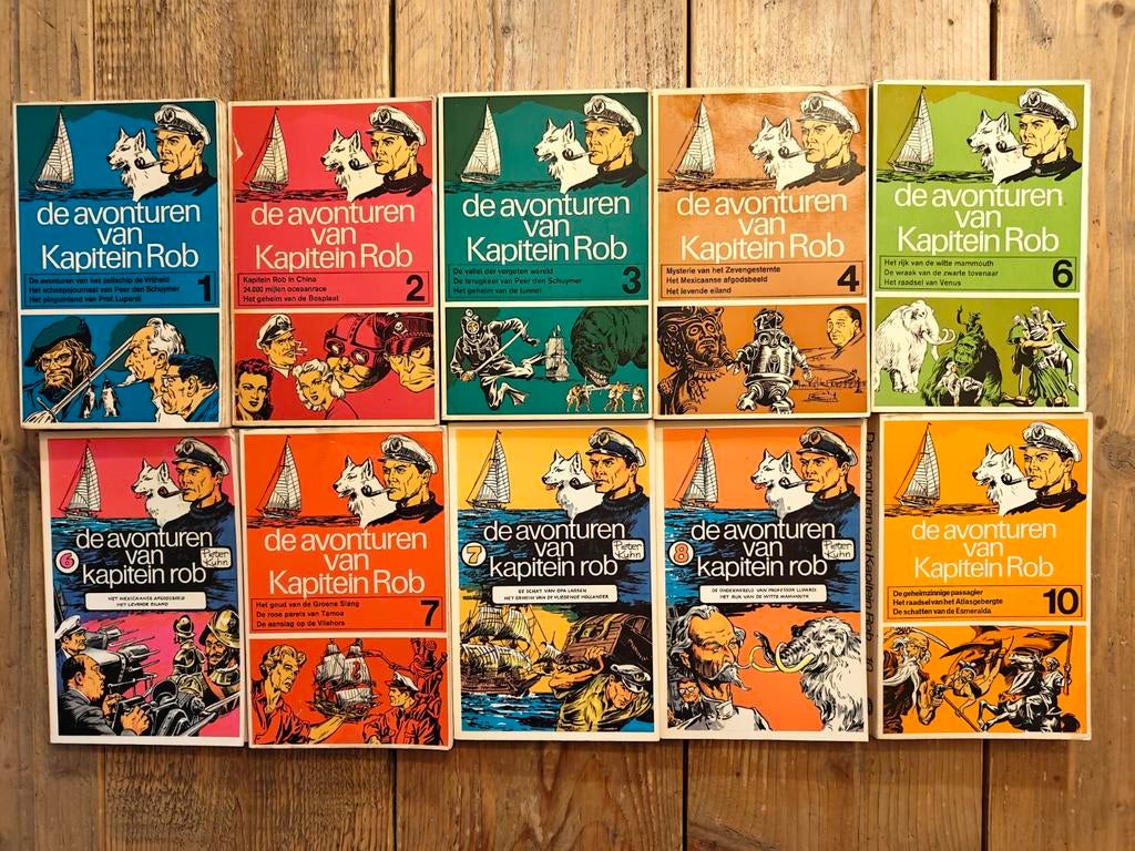 10 stripboeken van Kapitein Rob., Meerdere stripboeken, Ophalen of Verzenden, Zo goed als nieuw