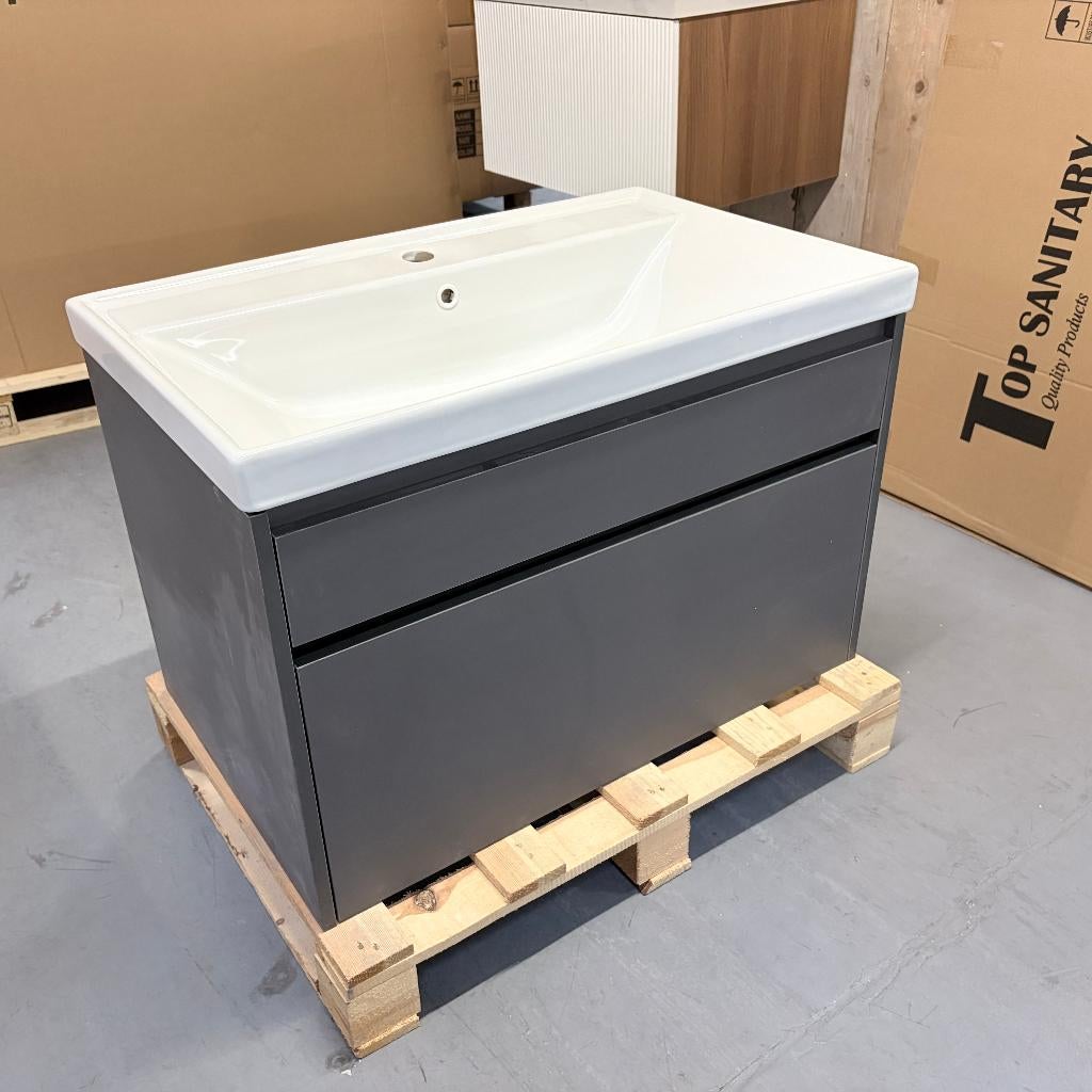 LAATSTE! Wastafelkast badmeubel 80 cm grijs - Nieuw! nr74