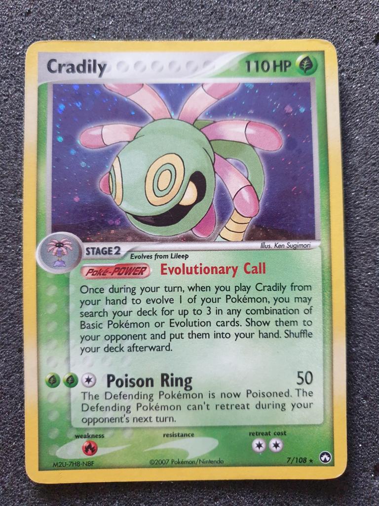 Pokémon kaart Cradily holo #7 EX Power Keepers, Ophalen of Verzenden, Gebruikt, Losse kaart