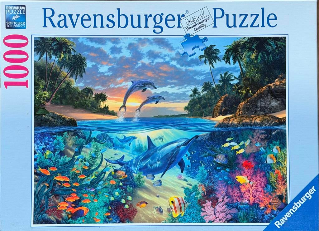 Ravensburger Legpuzzel 1000 stukjes - Dolfijnen & Zeeleven, Ophalen, 500 t/m 1500 stukjes, Zo goed als nieuw, Legpuzzel