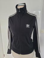 Vintage adidas firebird trefoil jasjes. Zwart wit 3 x mt 40, Adidas, Zwart, Jasje, Gedragen