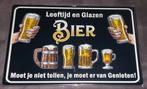 Metalen Wandbord Bier: Leeftijd en Glazen niet tellen, Huis en Inrichting, Ophalen of Verzenden