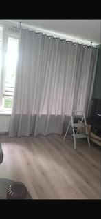 Lichte gordijnen met zwarte ringen, Ophalen, Zo goed als nieuw, Grijs, 200 cm of meer