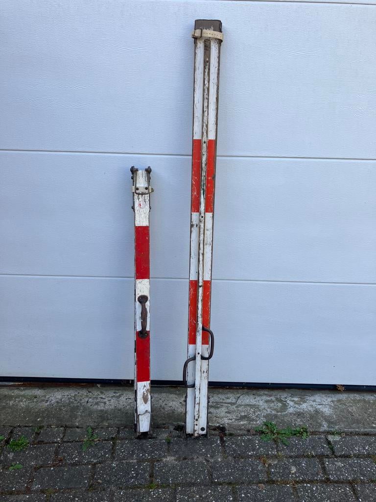 2x Vintage landmeters meetlat - Nedo, Ophalen of Verzenden