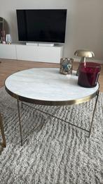 Salontafel rond goud koper marmer, 50 tot 100 cm, Rond, Ophalen of Verzenden, Zo goed als nieuw