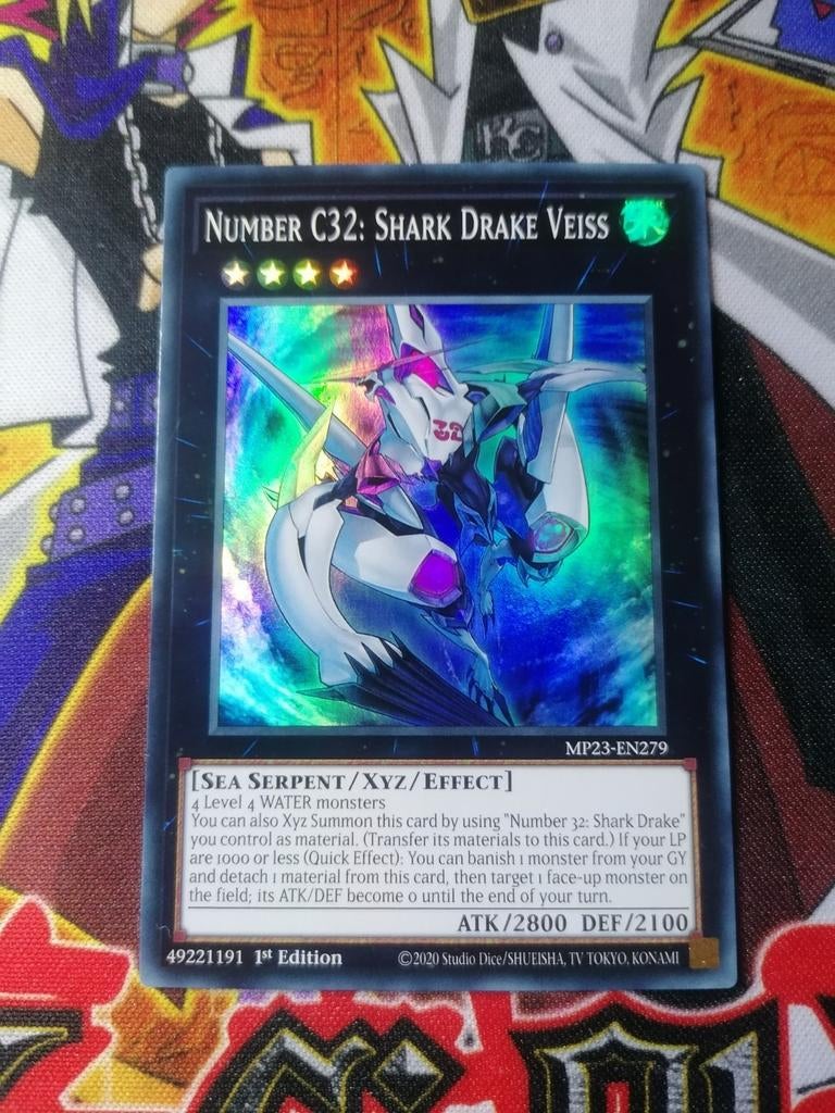 Number C32 Shark Drake Veiss - Super Rare MP23 - Yu-Gi-Oh, Ophalen of Verzenden, Zo goed als nieuw, Foil