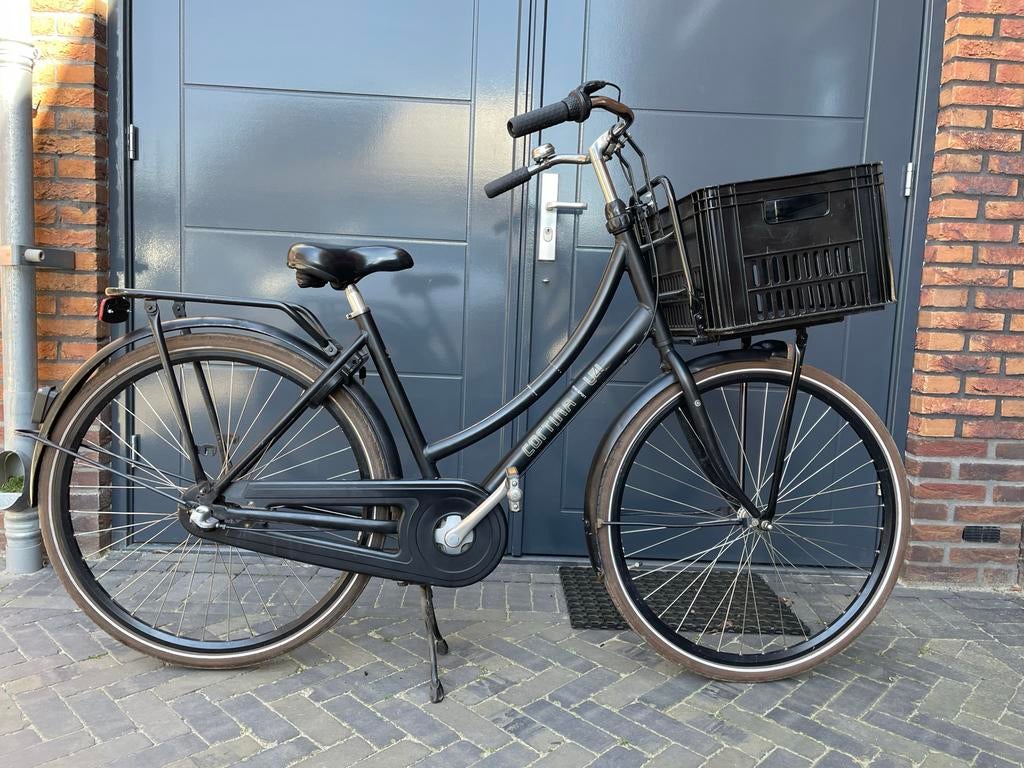 Cortina U4 Transportfiets 28” 50cm met krat, Fietsen en Brommers, Fietsen | Meisjes, Terugtraprem, Gebruikt, Versnellingen, Ophalen