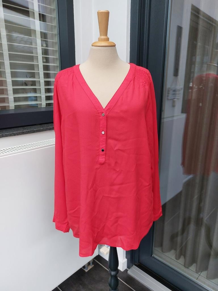 Soepelvallende rode blouse Ms Mode maat 46, Ophalen of Verzenden