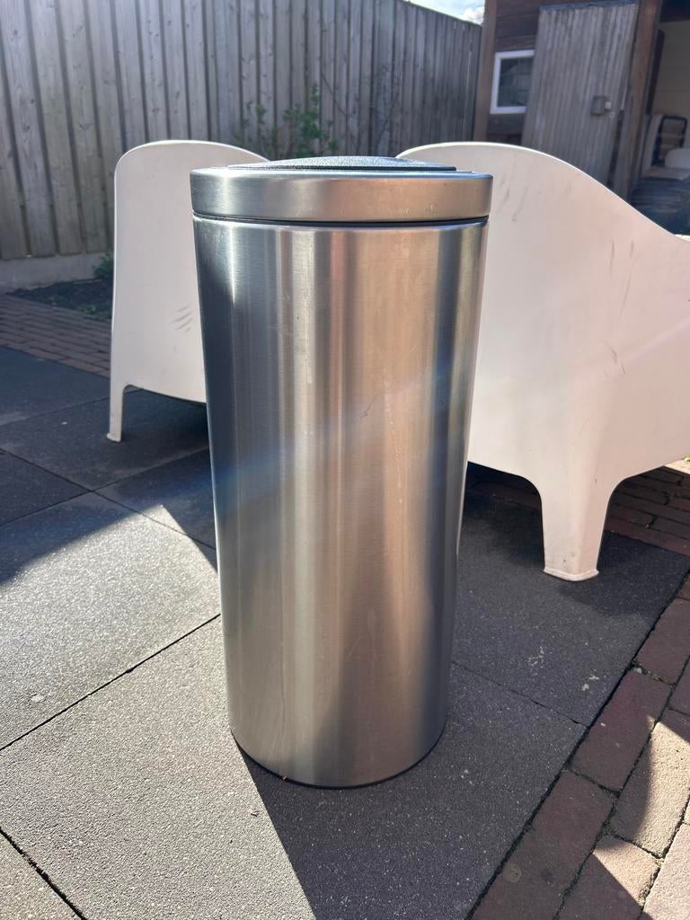 Brabantia prullenbak, RVS, Gebruikt, 50 tot 75 cm, Ophalen of Verzenden, 20 tot 30 liter
