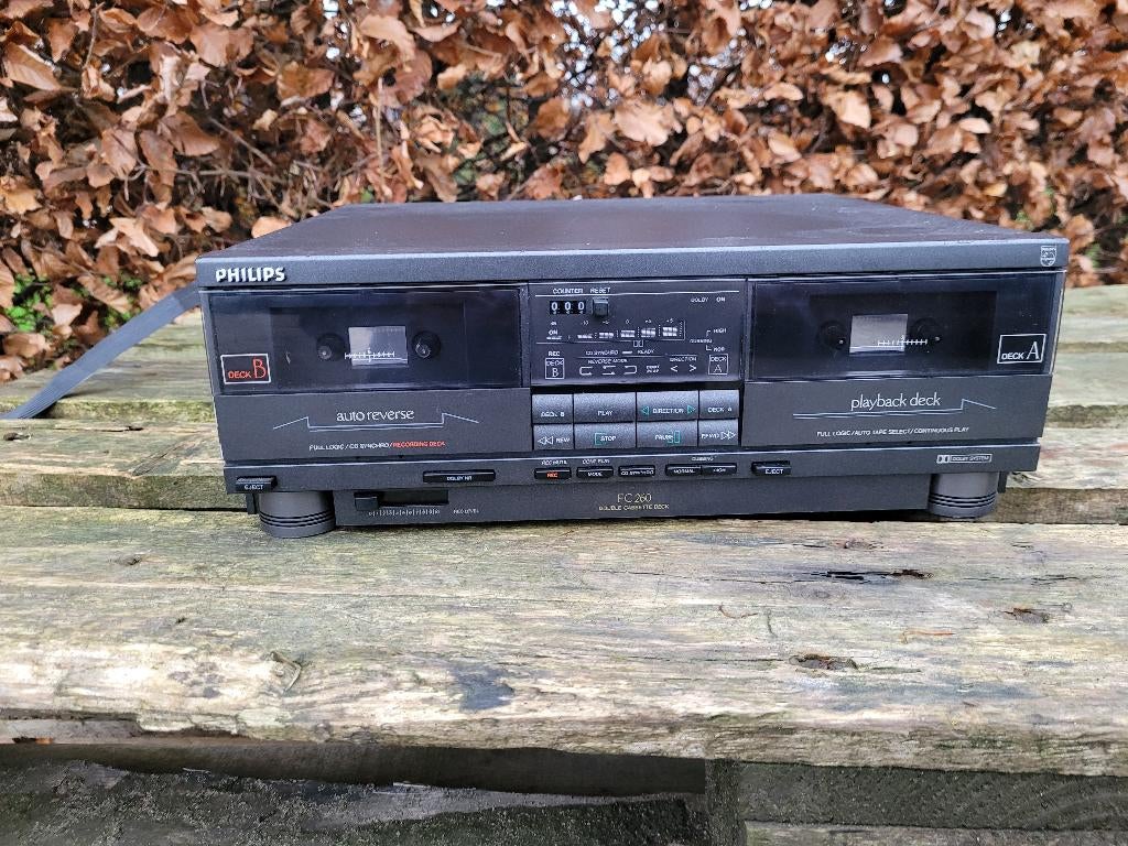 dubbele cassettedeck van philips type fc260, Audio, Tv en Foto, Ophalen of Verzenden, Philips, Auto-reverse