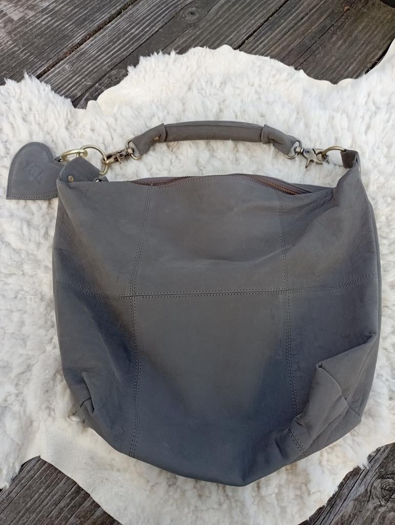 Prachtige leren schouder tas, merk Fab - Fabienne Chapot, Ophalen of Verzenden, Zo goed als nieuw, Bruin, Handtas