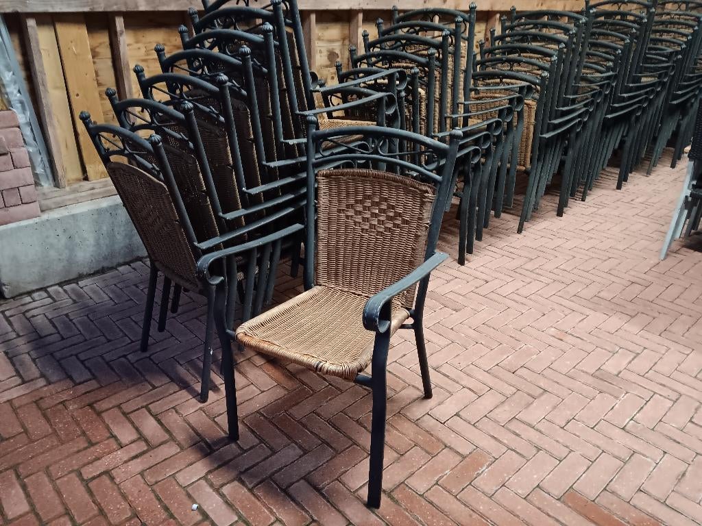 terrasstoelen-terrastafels-terras stoelen en tafelbladen, Ophalen, Aluminium, Zo goed als nieuw, Stoel