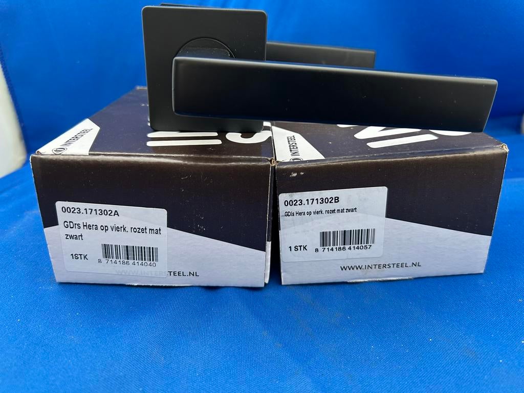 Zwarte deurkrukken merk Hera, Doe-het-zelf en Verbouw, Hang- en Sluitwerk, Ophalen, Du meelaan 526, Intersteel, Nieuw