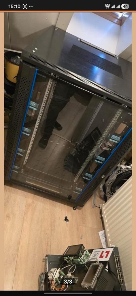 Nette Alfaco 22U serverkast, Computers en Software, Serverkasten, Gebruikt, Glas, Plaatstaal, Ophalen