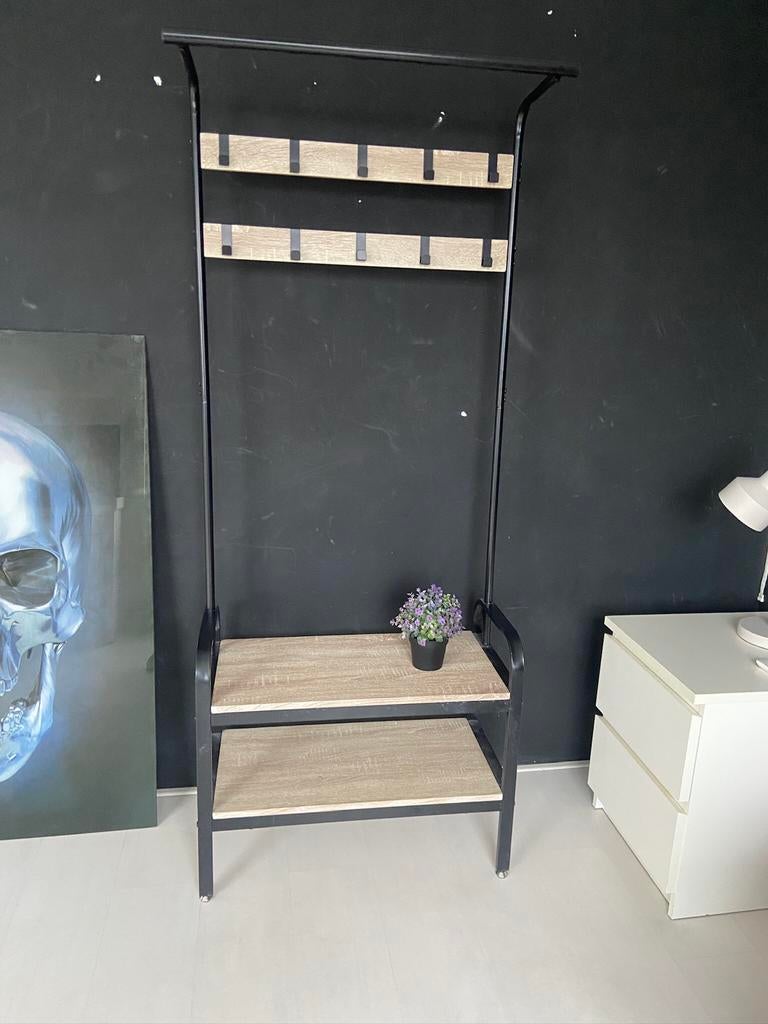 Splinternieuwe industriële Kapstok van mangohout, Huis en Inrichting, Woonaccessoires | Kapstokken, Ophalen of Verzenden, Zo goed als nieuw