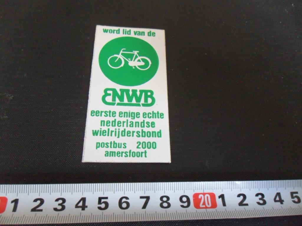 sticker Amersfoort ENWB eerste echte nederlandse wielrijders, Verzamelen, Ophalen, Zo goed als nieuw