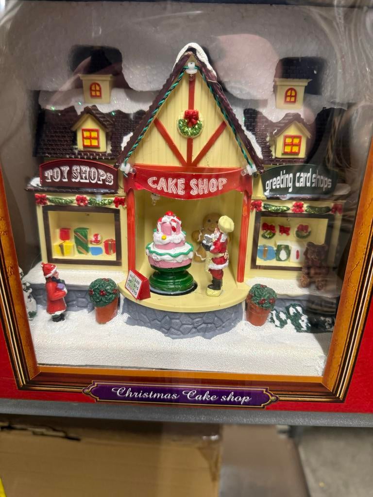 Kerstmis cake shop op batterijen nieuw in doos 4 stuks, Ophalen, Nieuw