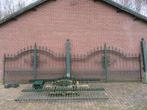 2 Zware Smeedijzeren Sierpoorten met Hekwerk totaal +- 27,5m, Tuin en Terras, Ophalen, Met poort, Gebruikt, Sierhekwerk