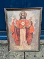 Vintage Jezus Christus Heilig Hart prent, Antiek en Kunst, Antiek | Religie, Ophalen