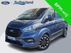 Ford Transit Custom 310 2.0 TDCI L1H1 Sport 170 pk automaat, Auto's, Euro 6, 4 cilinders, Blauw, Leder en Stof