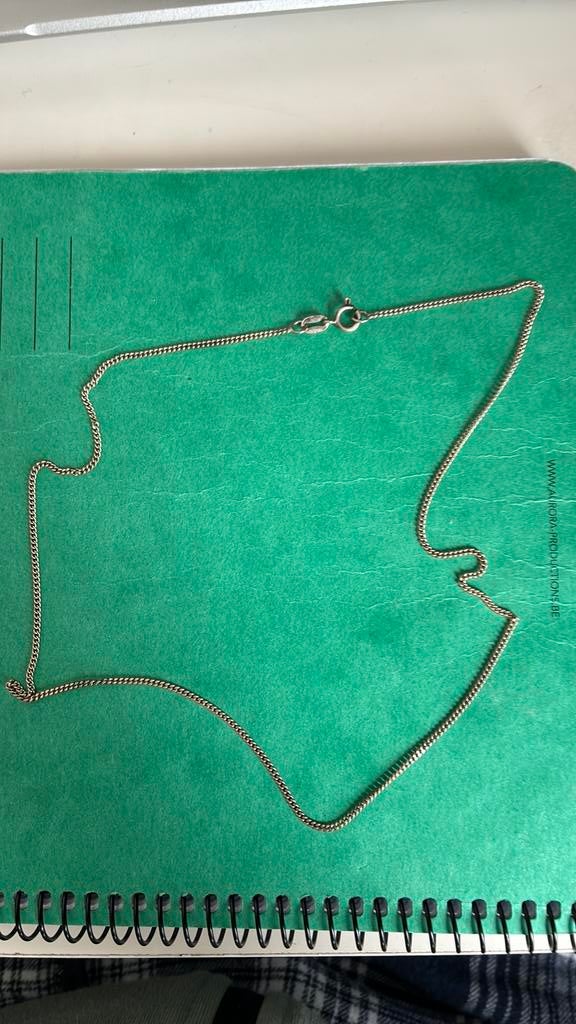 Zilver ketting 44,5 cm 1,5 mm gourmetschakel merk Wilhelmina, Ophalen of Verzenden, Zo goed als nieuw, Zilver