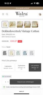 Walra dekbedovertrek lits-jumeaux 240x200 vintage cotton, Huis en Inrichting, Slaapkamer | Beddengoed, Beige, Dekbedovertrek, Tweepersoons