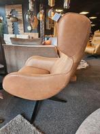 Leren fauteuil Mareina cognac leder h.e. design, Huis en Inrichting, Fauteuils, Stof, Nieuw, 75 tot 100 cm, Ophalen of Verzenden