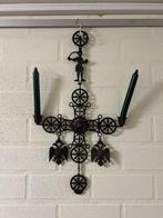 Grote smeedijzeren wandkandelaar – 2 armen, folk art, Ophalen of Verzenden, Overige materialen