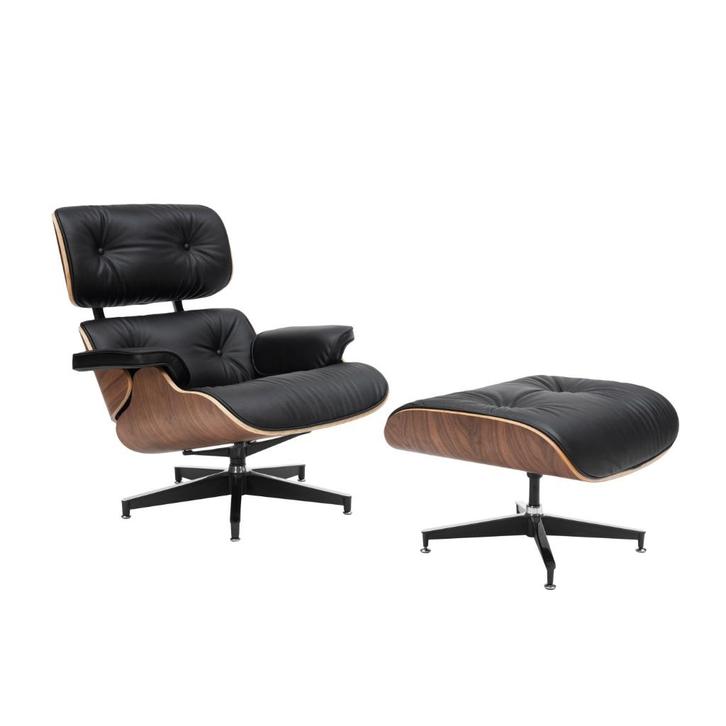 Eames Lounge Chair in Walnoot, Huis en Inrichting, Fauteuils, Nieuw, Hout, Leer, Metaal, Overige materialen, 75 tot 100 cm, 75 tot 100 cm