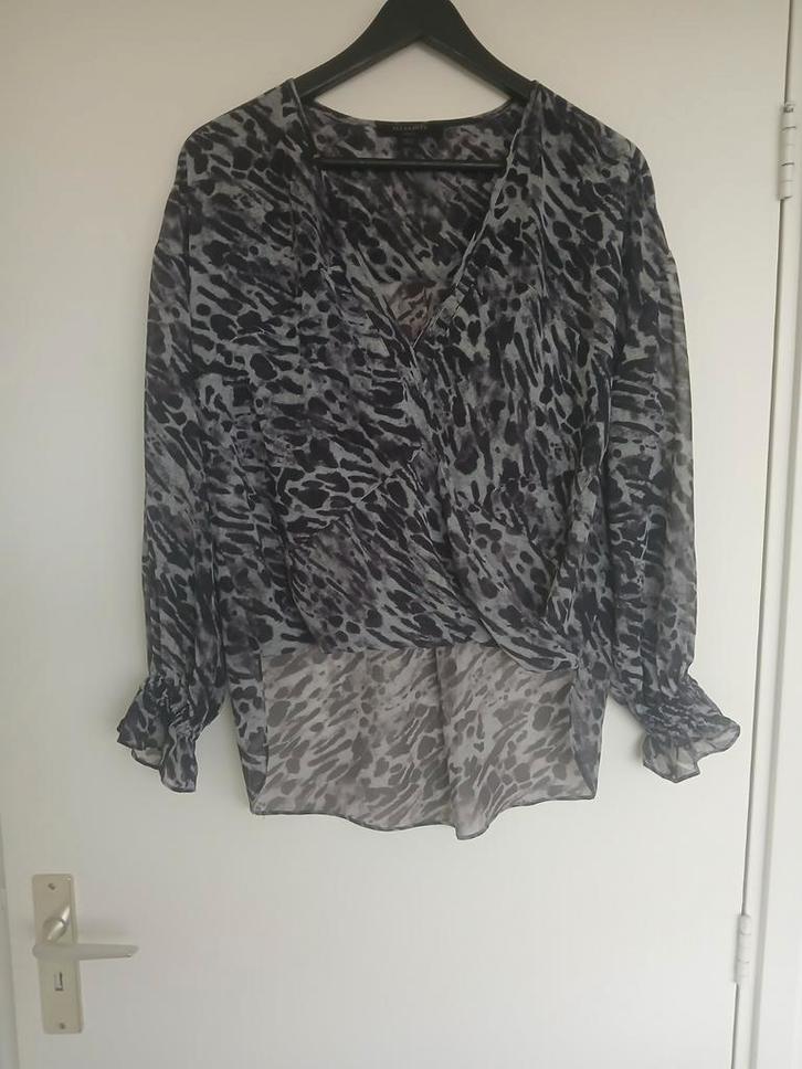AllSaints Luipaard Blouse - Zo goed als nieuw!, Kleding | Dames, Blouses en Tunieken, Ophalen of Verzenden