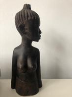 Oud hand Gesneden Hout Afrikaanse vrouwenbuste, Antiek en Kunst, Ophalen of Verzenden