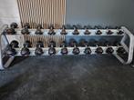 Lifemaxx dumbells 2kg t/m 30kg + 2 dumbell rekken (matrix), Ophalen, Gebruikt, Dumbbell