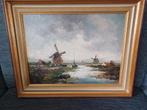 Schilderij Veenlandschap met molens, Antiek en Kunst, Ophalen