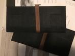Placemat 2x 4 stuks zwart geweven blokmotief nieuw, Ophalen of Verzenden, Nieuw, Zwart, Placemat