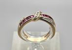 Gouden Vintage ring edelstenen robijn en diamant. 2025/412., ., Ophalen of Verzenden, Zo goed als nieuw, Met edelsteen