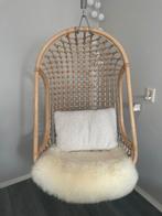 HK Living Rotan Hangstoel incl. bevestigingsketting en haak, Ophalen of Verzenden, Zo goed als nieuw, Bruin, Eén