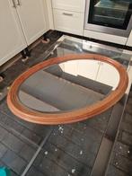 Mooie facet geslepen spiegel ovaal met houten lijst, Ophalen, Minder dan 50 cm, Zo goed als nieuw, Minder dan 100 cm