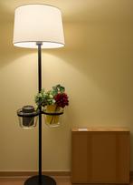 Moderne staande lamp met glazen potten/schalen, Huis en Inrichting, Lampen | Vloerlampen, Ophalen, Zo goed als nieuw, Metaal, 100 tot 150 cm