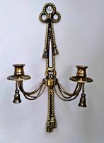 Antiek Engelse Kandelaar / Wandkandelaar - Brons - 44,5CM, Ophalen of Verzenden, Koper of Brons