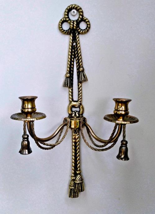 Antiek Engelse Kandelaar / Wandkandelaar - Brons - 44,5CM, Antiek en Kunst, Antiek | Kandelaars, Koper of Brons, Ophalen of Verzenden