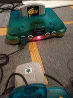 Nintendo 64 clear blue + Zelda + 2 controllers, Ophalen, Gebruikt, Met 2 controllers