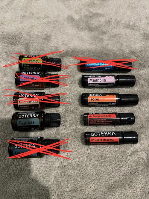 Open flesjes doterra. Alleen geroken of zo goed als vol., Sport en Fitness, Gezondheidsproducten en Wellness, Gebruikt, Aroma
