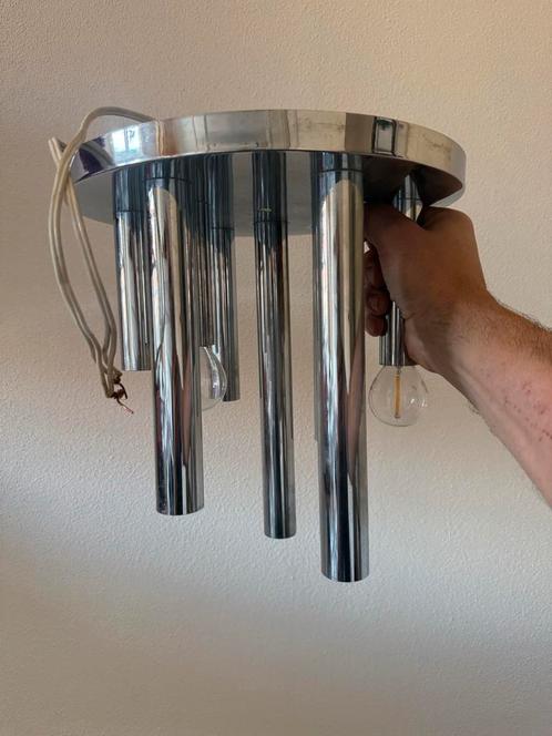 Gaetano Sciolari plafondlamp Mid-Century Design Italië ‘60, Huis en Inrichting, Lampen | Plafondlampen, Metaal, Verzenden