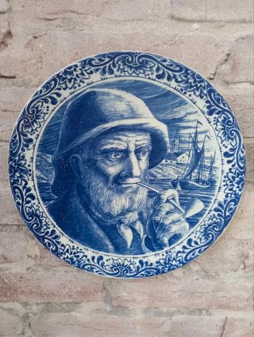 Delfts Blauw Bord - Boch Frères La Louvière - Visser beschikbaar voor biedingen